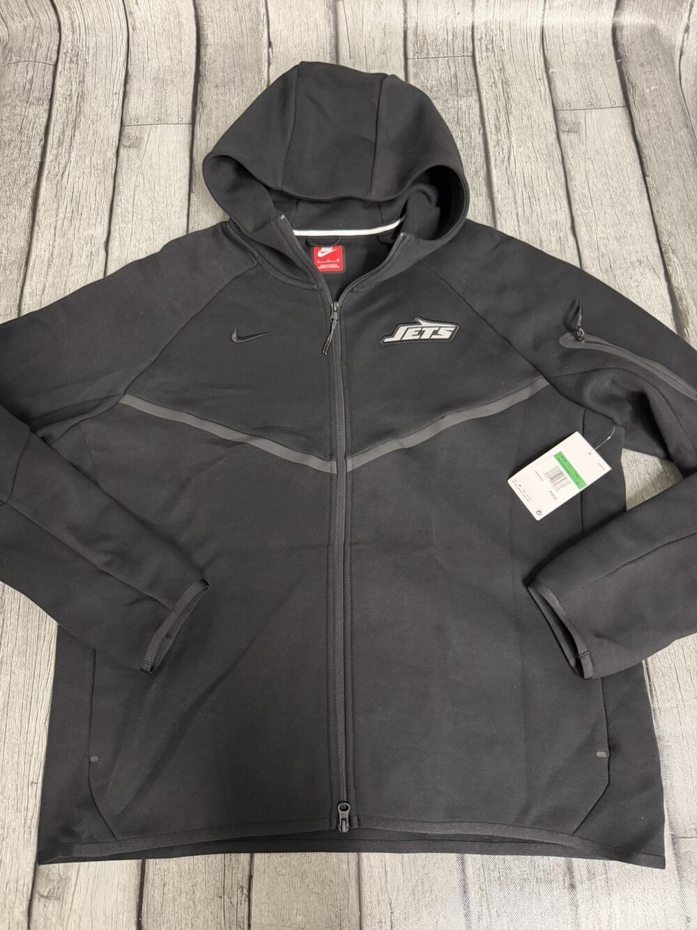 NWT Men's Nike Tech New York Jets Fleece Full-Zip Windrunner Hoodie Black XL